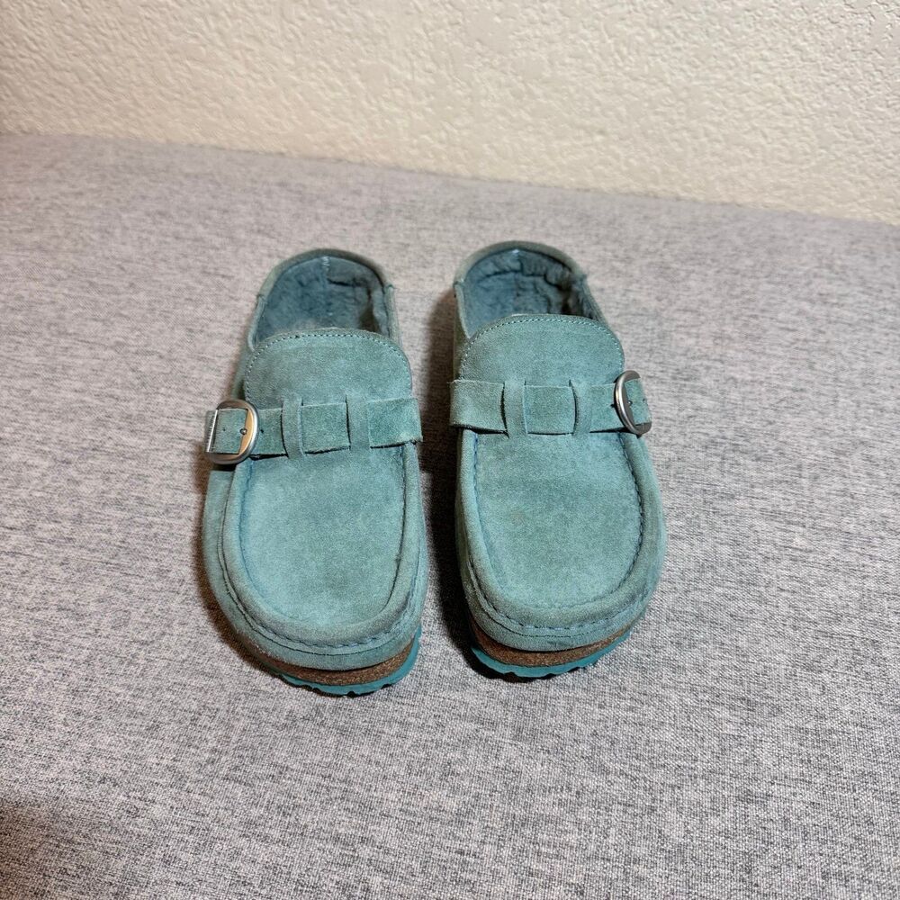 Birkenstock Green Suede Mules